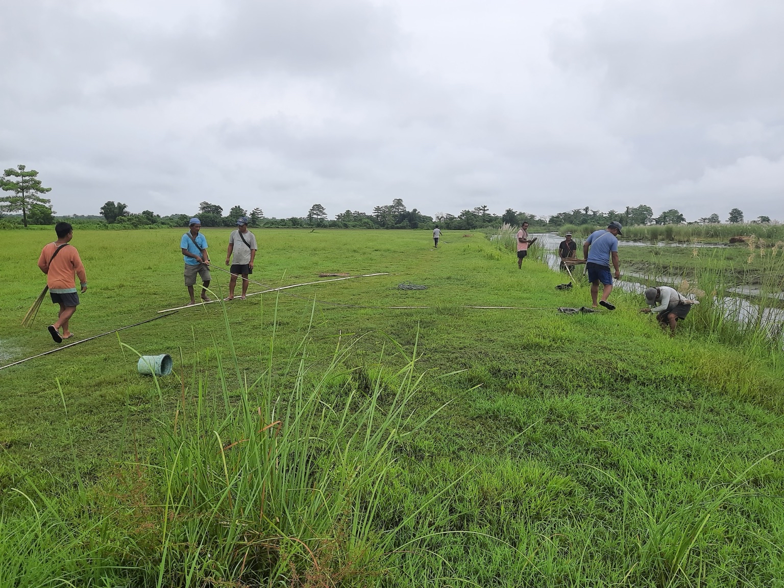 Leden van de gemeenschap bereiden land voor restauratie. Afbeelding met dank aan Shiekh Marifatul Haq/Wildlife Trust of India.