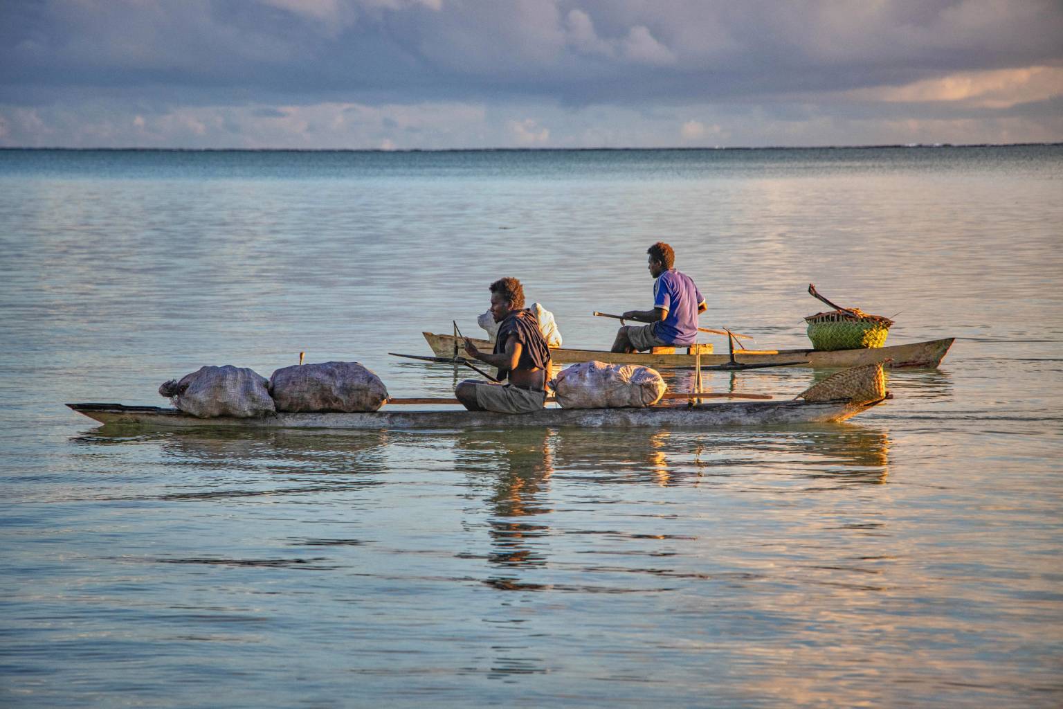 Vissers in Papoea-Nieuw-Guinea.