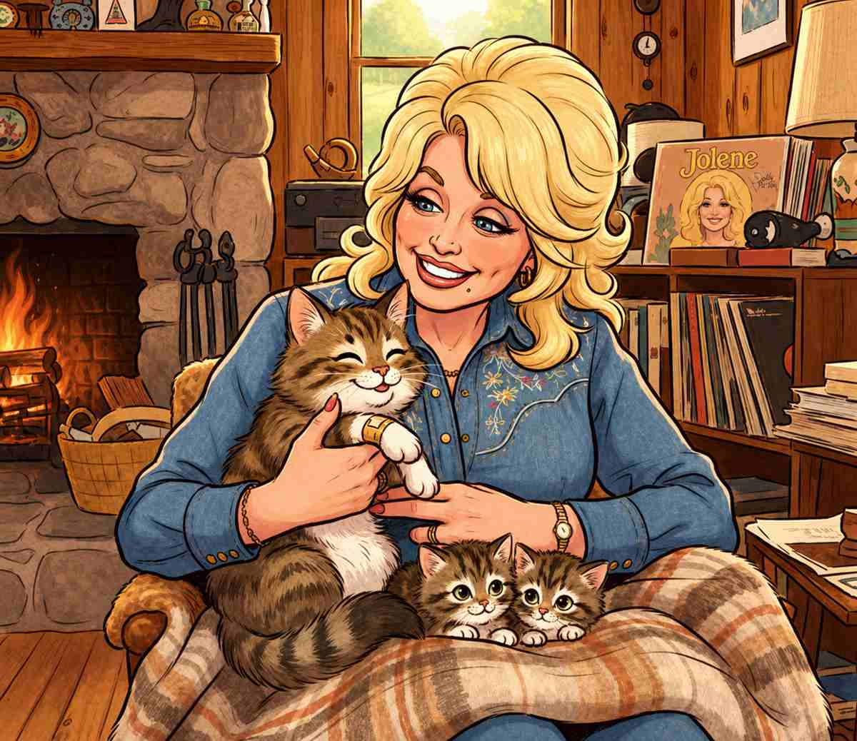 dolly parton holding kittens