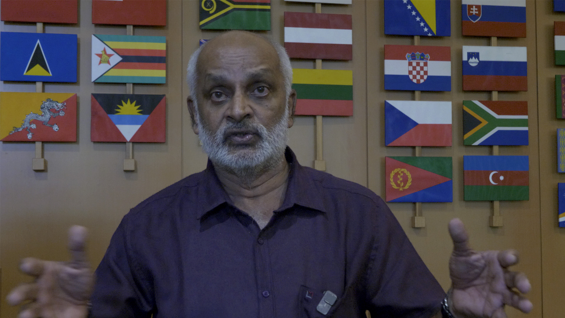 Herman Kumara, woordvoerder van het World Forum of Fish Harvesters and Fish Workers in Sri Lanka, op de COFI37-bijeenkomst in Rome.