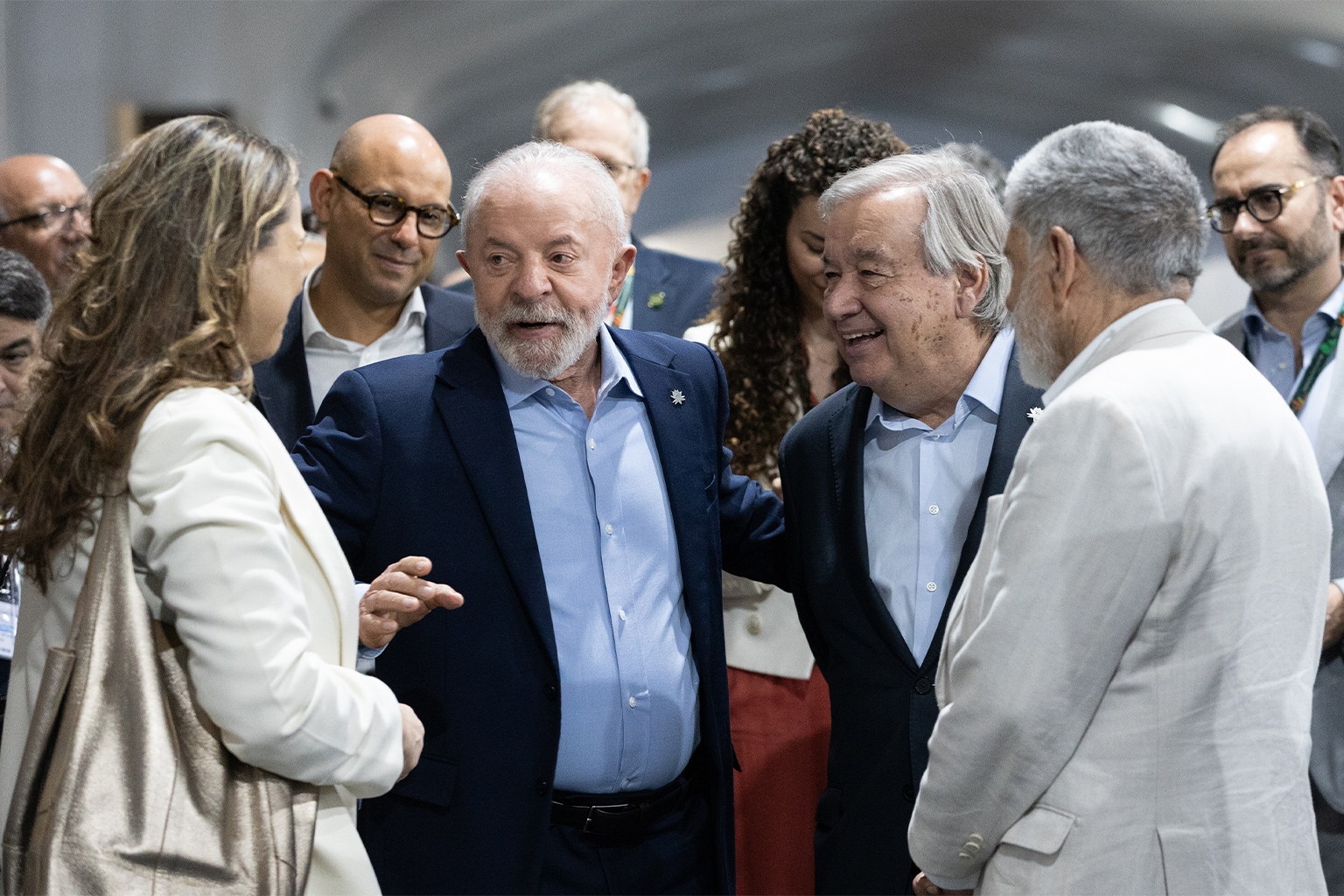 VN-secretaris-generaal António Guterres en de Braziliaanse president Luiz Inácio Lula da Silva wonen de lancering bij van de Tropical Forests Forever Facility. 